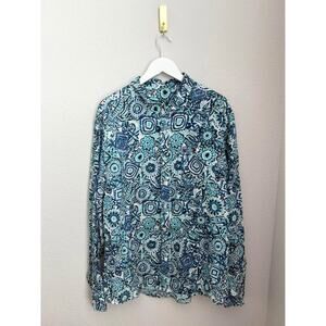 Hiho Men’s Linen Lightweight Tropical Hawaiian Long-Sleeve Sz 2x
